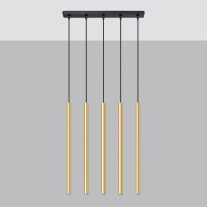 Chandelier on a string PASTELO 5xG9/8W/230V gold