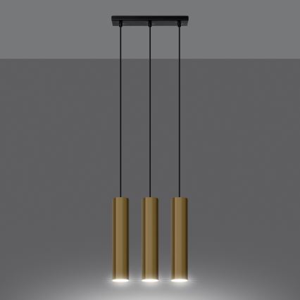 Chandelier on a string LAGOS 3xGU10/10W/230V gold