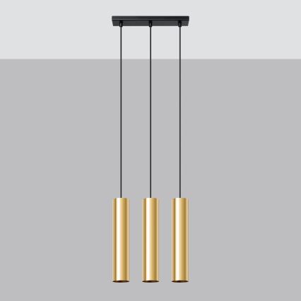 Chandelier on a string LAGOS 3xGU10/10W/230V gold