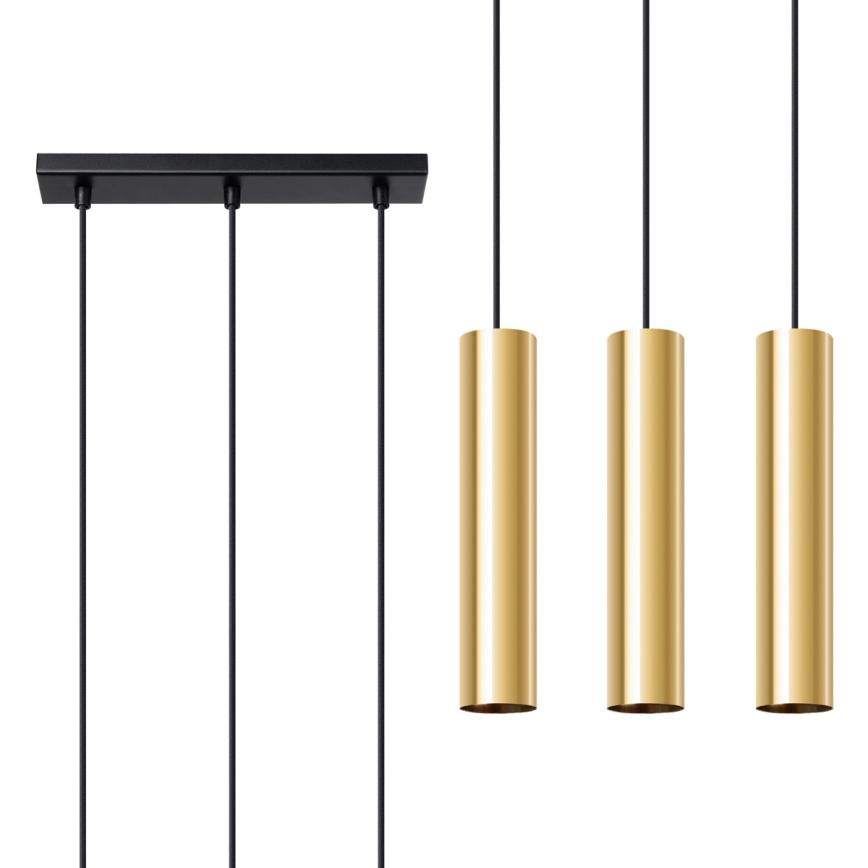 Chandelier on a string LAGOS 3xGU10/10W/230V gold