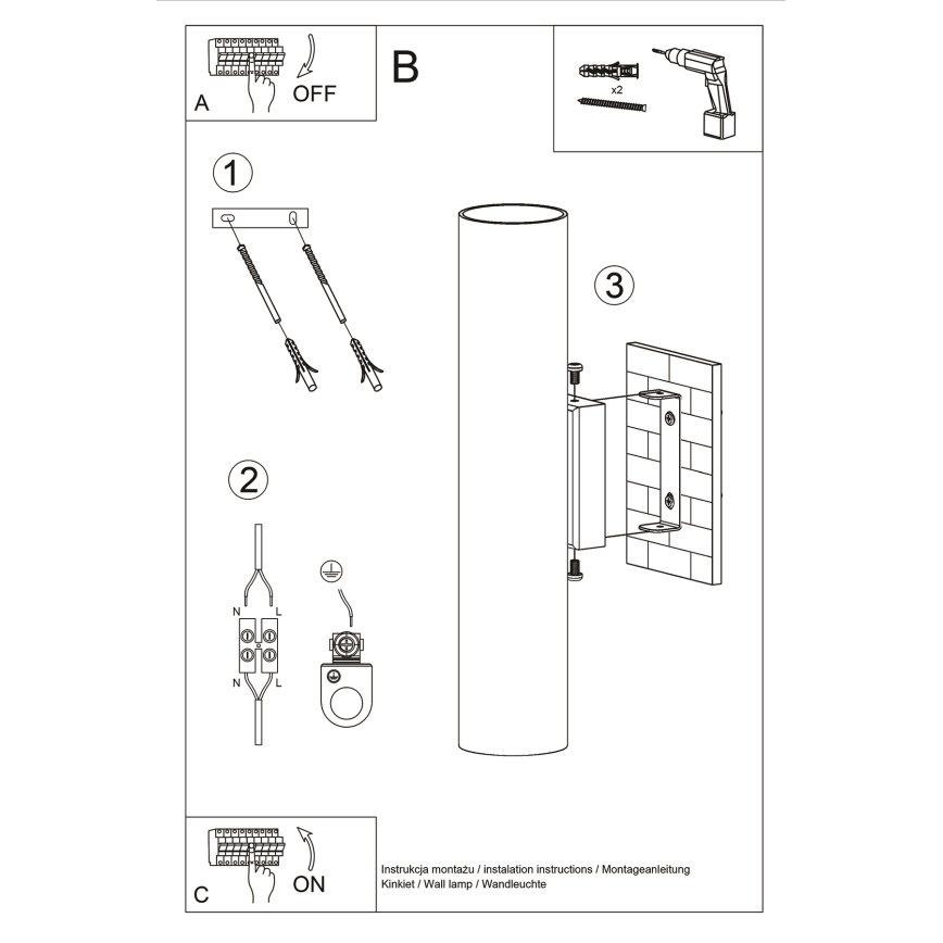 Wall light LAGOS 2xGU10/10W/230V gold