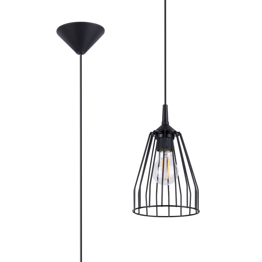 Chandelier on a string LEYO 1xE27/15W/230V black