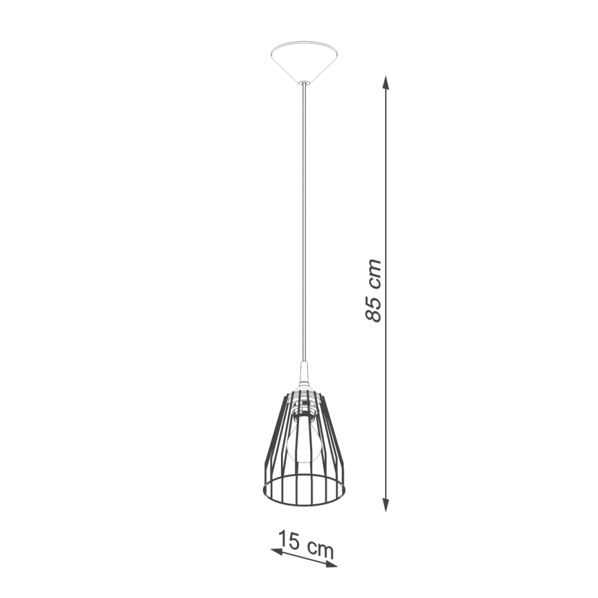 Chandelier on a string LEYO 1xE27/15W/230V black