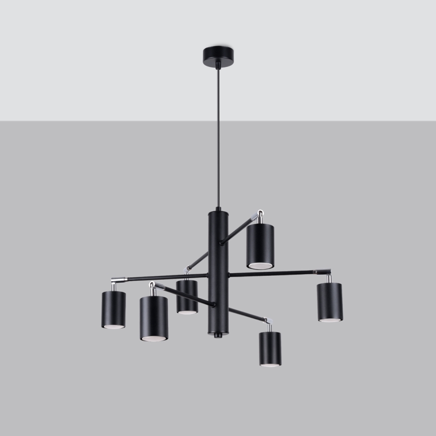 Chandelier on a string LEMMI 6xGU10/10W/230V black