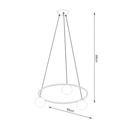 Chandelier on a string YOLI 3xG9/8W/230V black