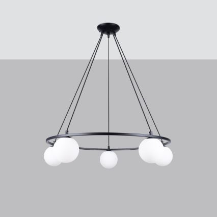 Chandelier on a string YOLI 5xG9/8W/230V black