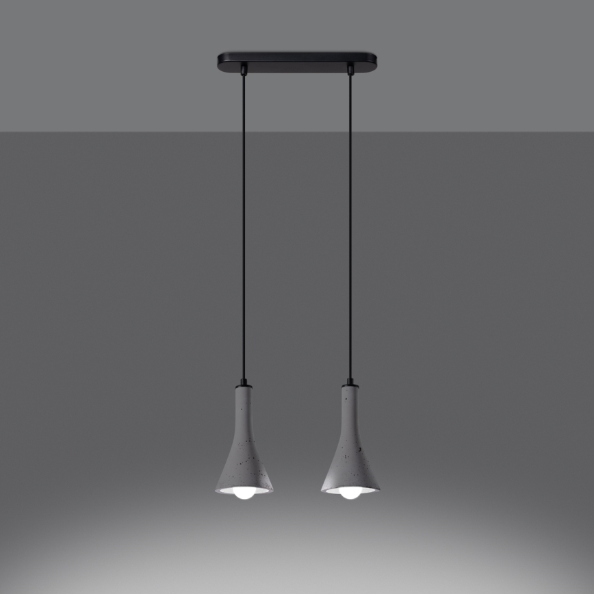 Chandelier on a string REA 2xE14/12W/230V concrete