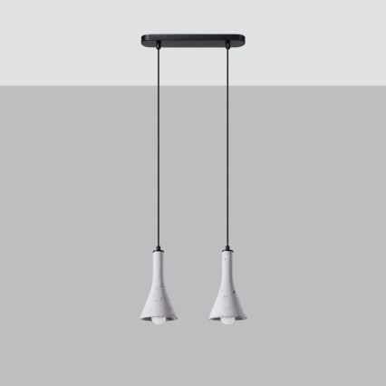 Chandelier on a string REA 2xE14/12W/230V concrete