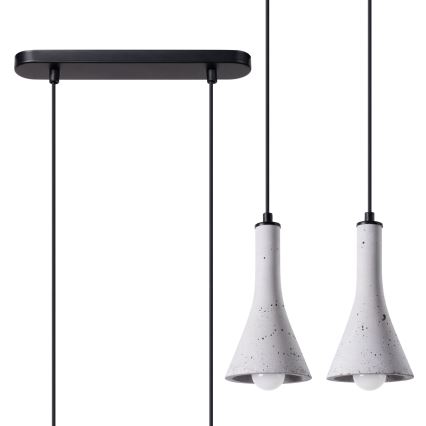 Chandelier on a string REA 2xE14/12W/230V concrete
