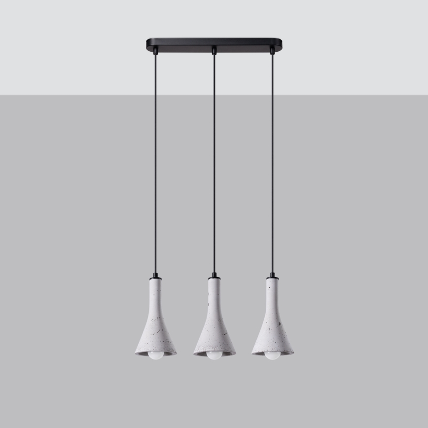 Chandelier on a string REA 3xE14/12W/230V concrete