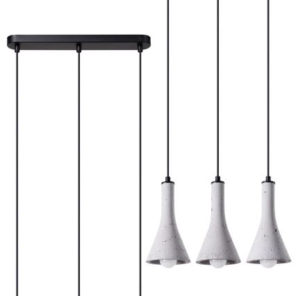 Chandelier on a string REA 3xE14/12W/230V concrete