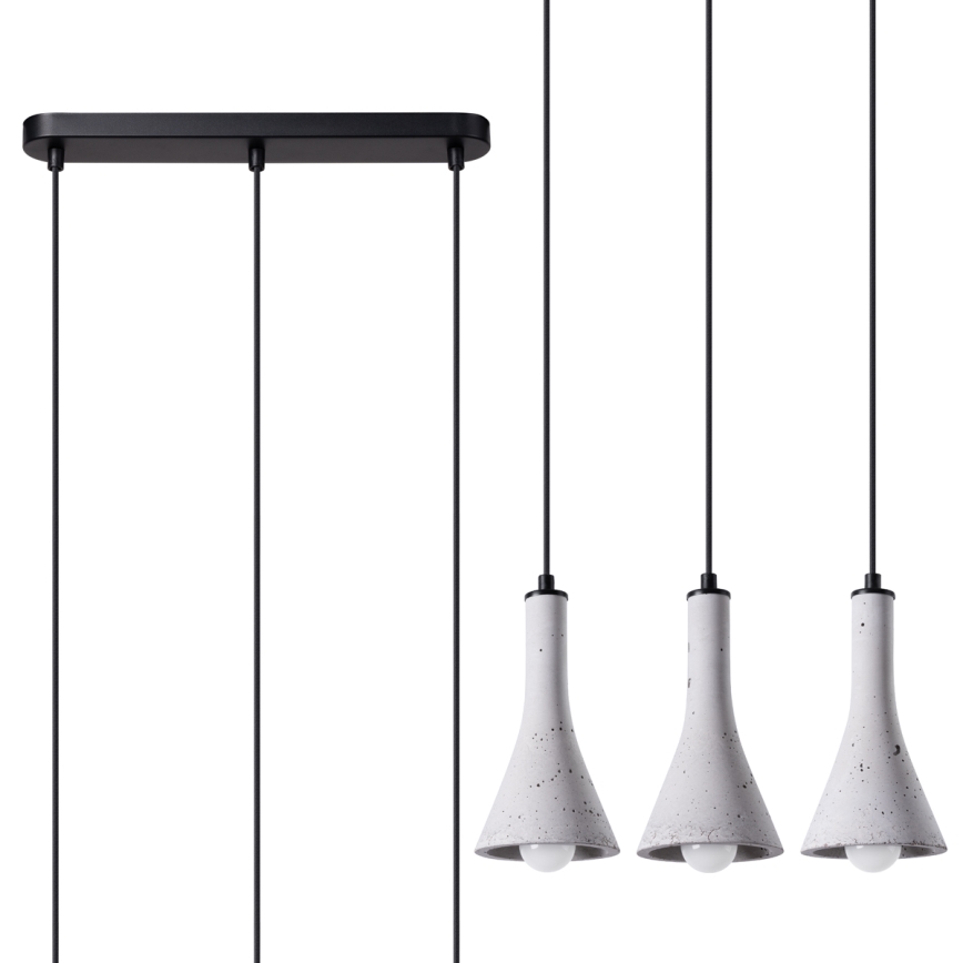Chandelier on a string REA 3xE14/12W/230V concrete