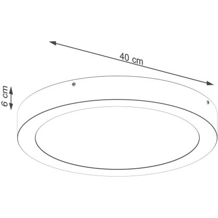 ONYX LED Ceiling Light, 32W/230V, Ø 40 cm, Black