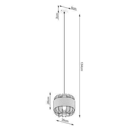 Chandelier on a string FOST 1xE27/15W/230V