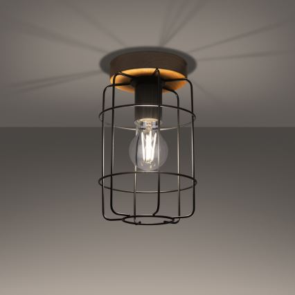 Ceiling light GOTTO 1xE27/15W/230V black/beech