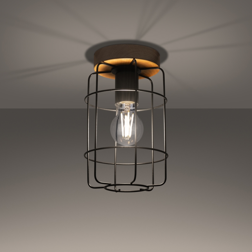 Ceiling light GOTTO 1xE27/15W/230V black/beech