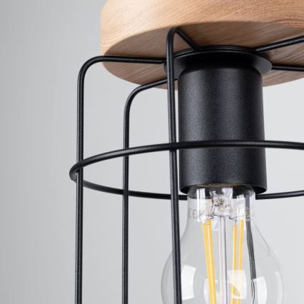 Chandelier on a string GOTTO 1xE27/15W/230V black/beech