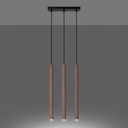 Chandelier on a string PASTELO 3xG9/8W/230V beech