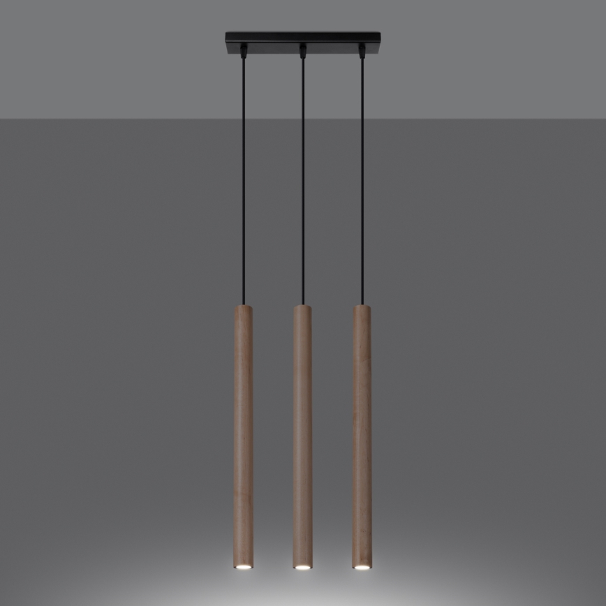 Chandelier on a string PASTELO 3xG9/8W/230V beech