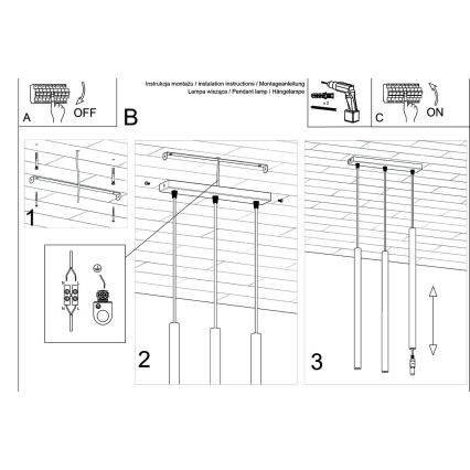 Chandelier on a string PASTELO 3xG9/8W/230V beech