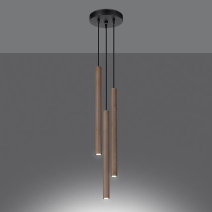 Chandelier on a string PASTELO 3xG9/8W/230V beech