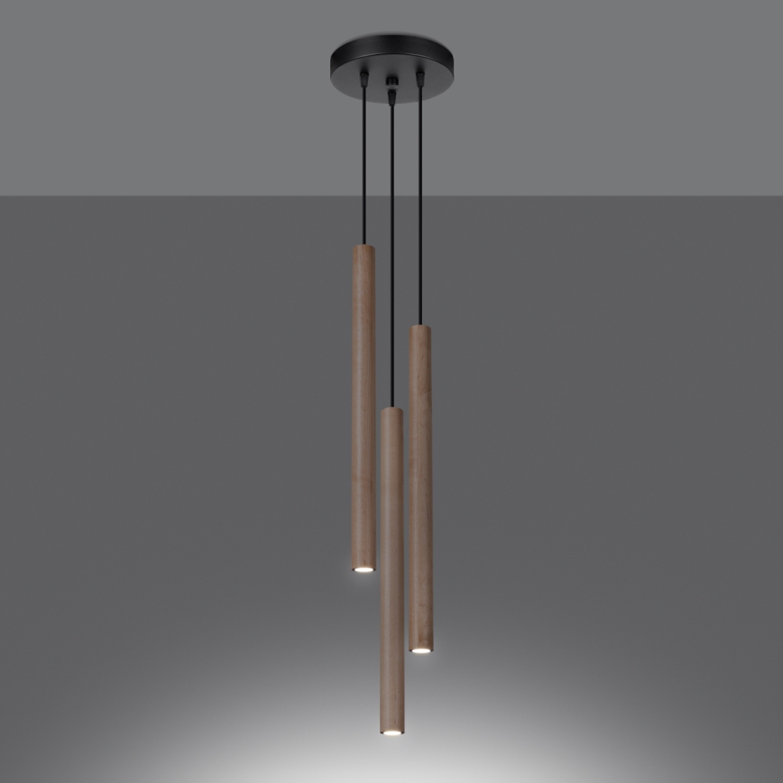 Chandelier on a string PASTELO 3xG9/8W/230V beech