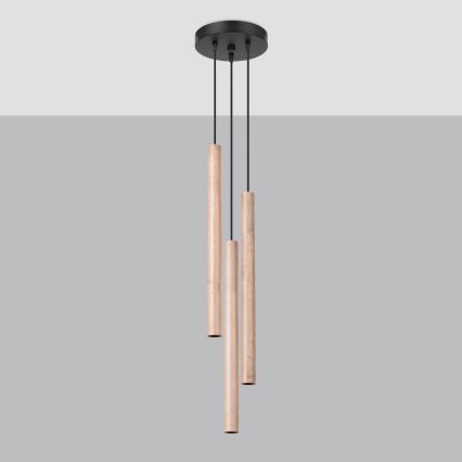 Chandelier on a string PASTELO 3xG9/8W/230V beech