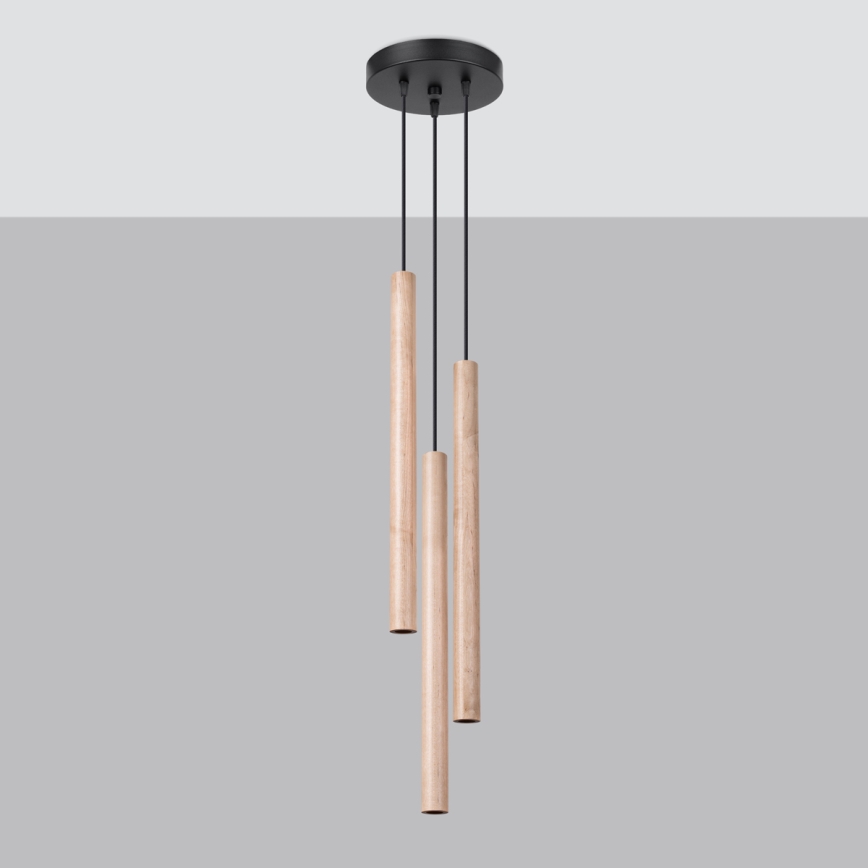 Chandelier on a string PASTELO 3xG9/8W/230V beech