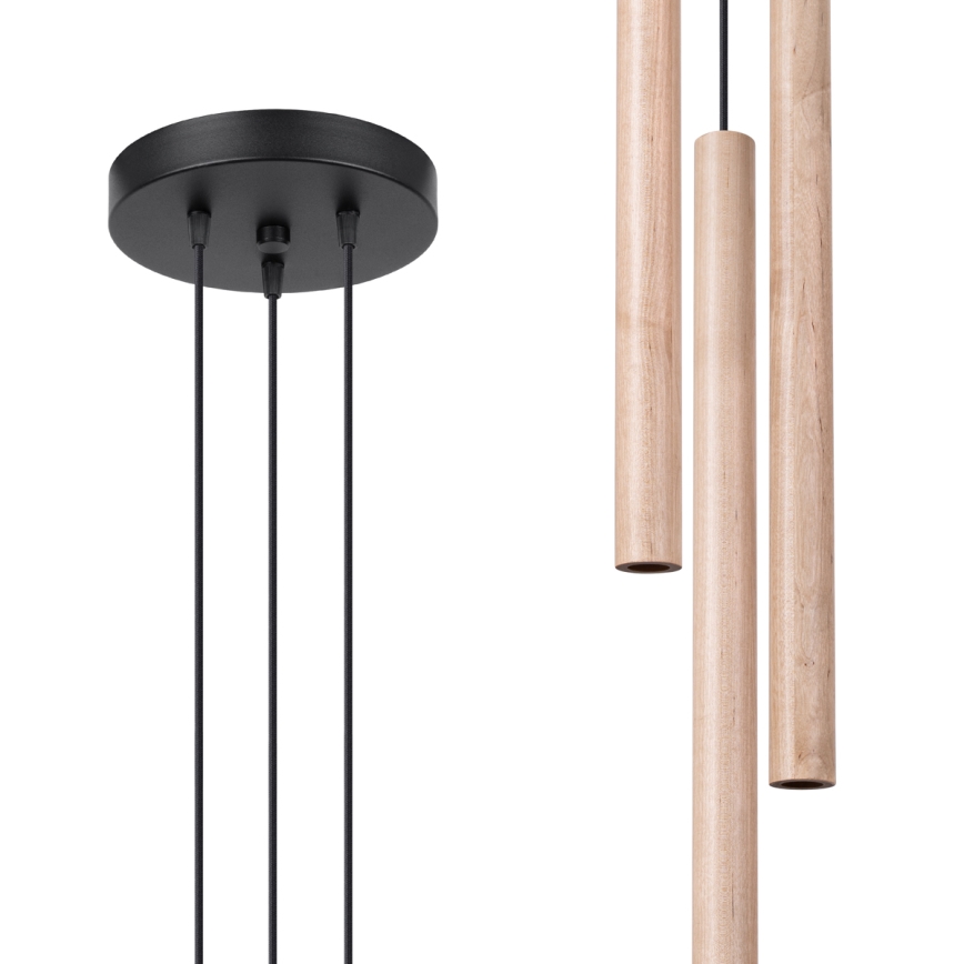 Chandelier on a string PASTELO 3xG9/8W/230V beech