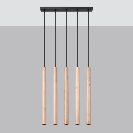 Chandelier on a string PASTELO 5xG9/8W/230V beech