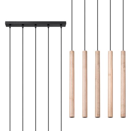 Chandelier on a string PASTELO 5xG9/8W/230V beech