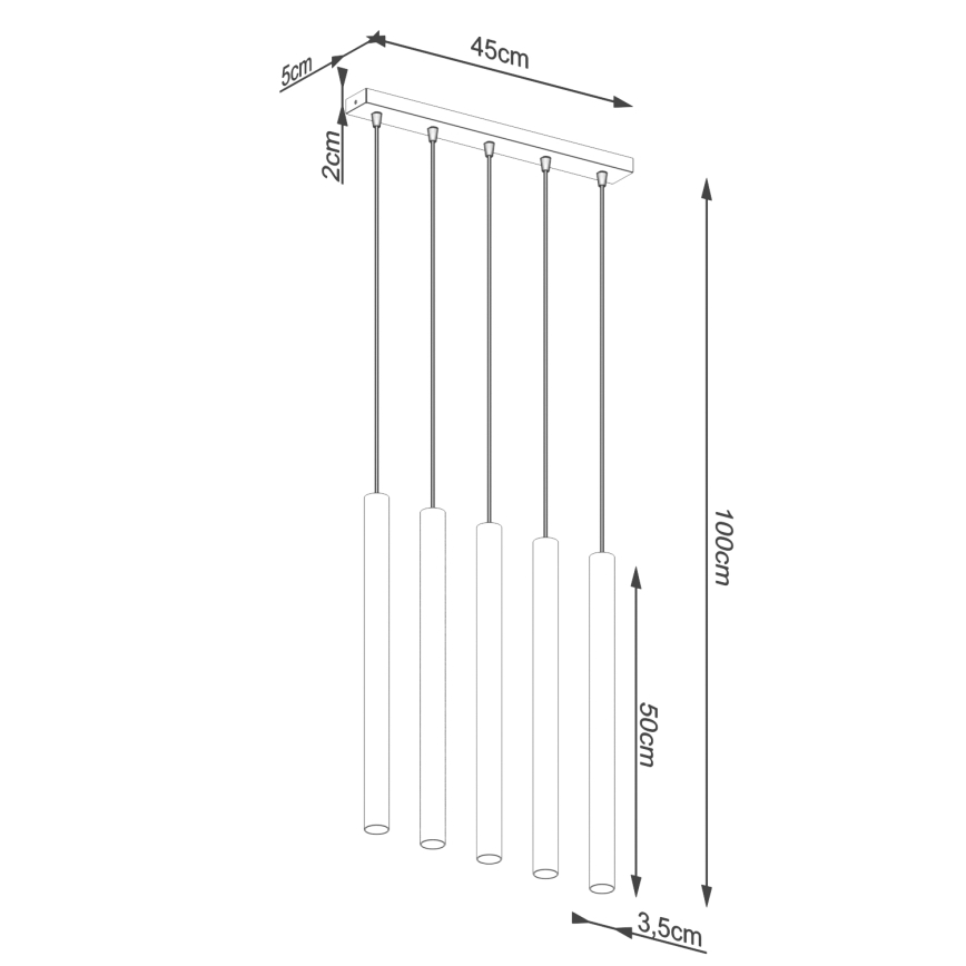 Chandelier on a string PASTELO 5xG9/8W/230V beech