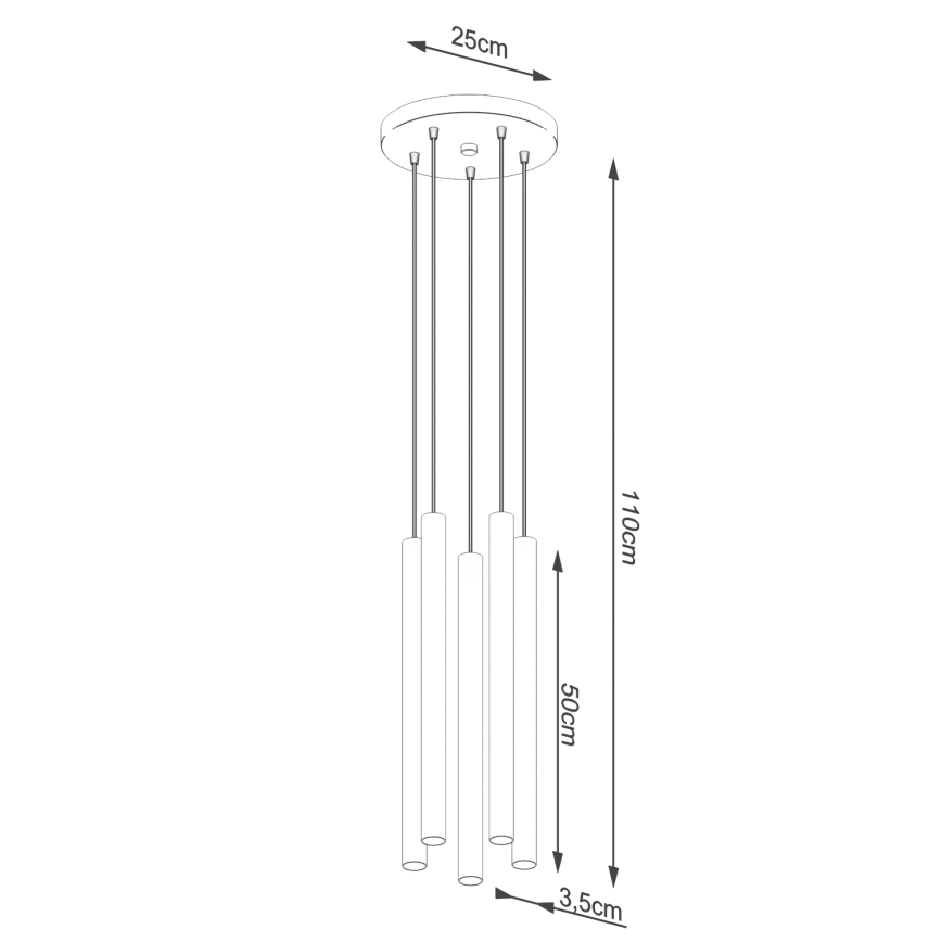 Chandelier on a string PASTELO 5xG9/8W/230V beech