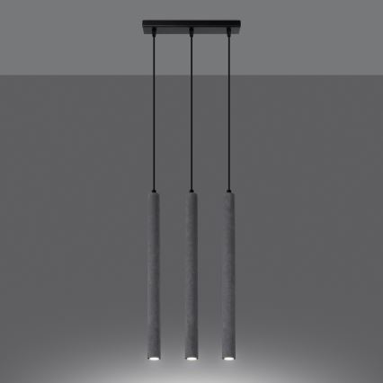 Chandelier on a string PASTELO 3xG9/8W/230V concrete