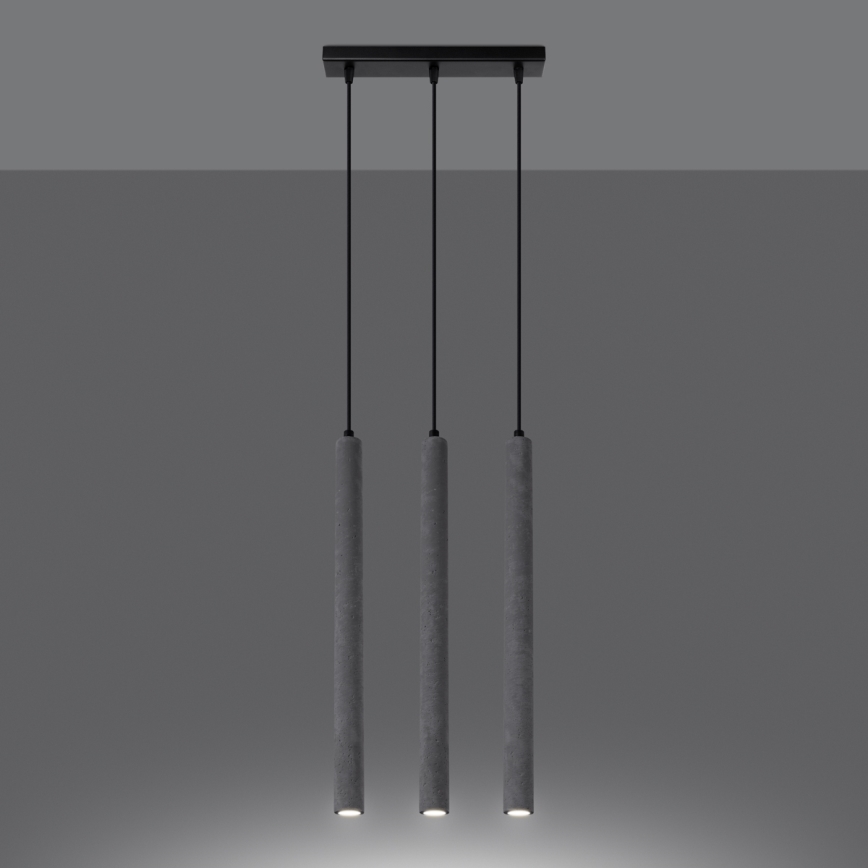 Chandelier on a string PASTELO 3xG9/8W/230V concrete