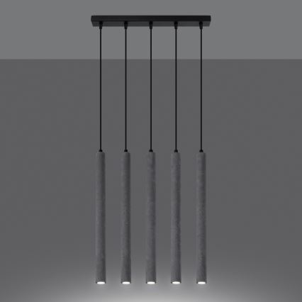Chandelier on a string PASTELO 5xG9/8W/230V concrete