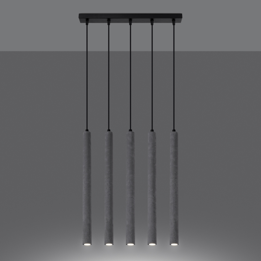 Chandelier on a string PASTELO 5xG9/8W/230V concrete