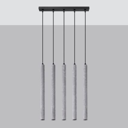 Chandelier on a string PASTELO 5xG9/8W/230V concrete