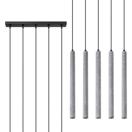 Chandelier on a string PASTELO 5xG9/8W/230V concrete