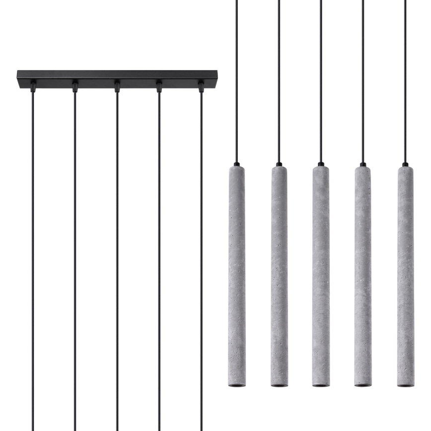 Chandelier on a string PASTELO 5xG9/8W/230V concrete