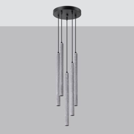 Chandelier on a string PASTELO 5xG9/8W/230V concrete