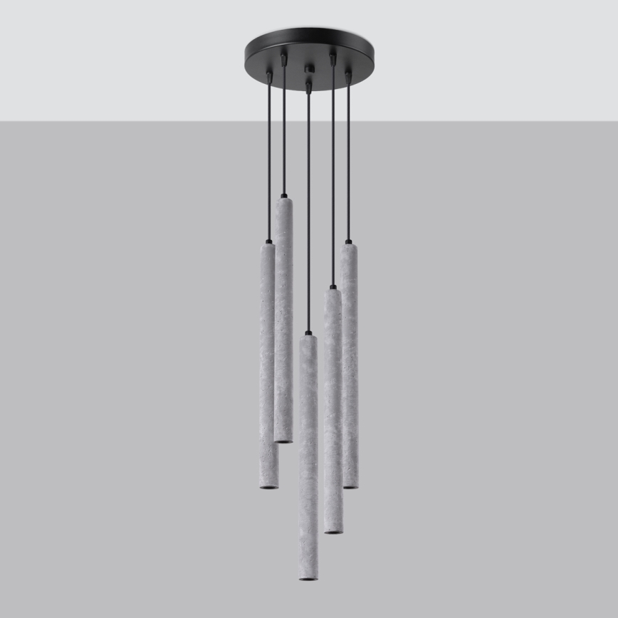 Chandelier on a string PASTELO 5xG9/8W/230V concrete