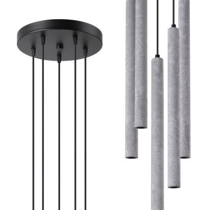 Chandelier on a string PASTELO 5xG9/8W/230V concrete