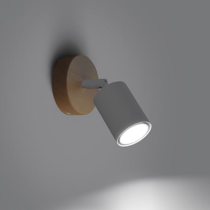 Wall spotlight VERDO 1xGU10/10W/230V white/beech