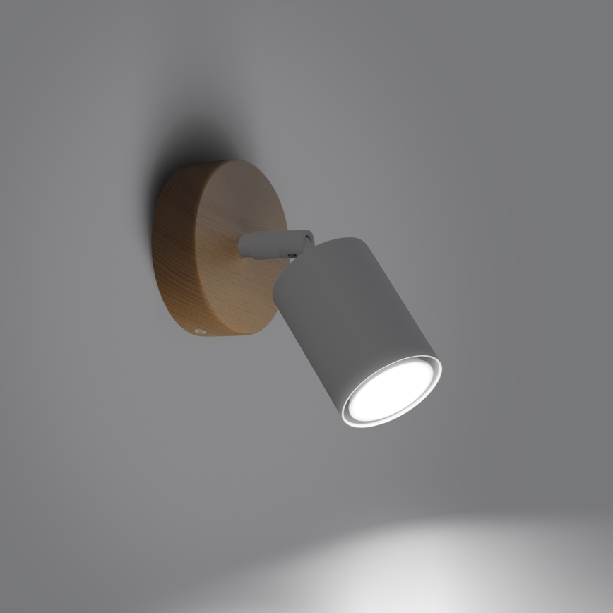 Wall spotlight VERDO 1xGU10/10W/230V white/beech