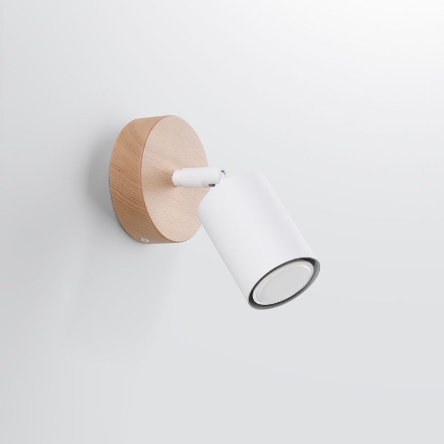 Wall spotlight VERDO 1xGU10/10W/230V white/beech
