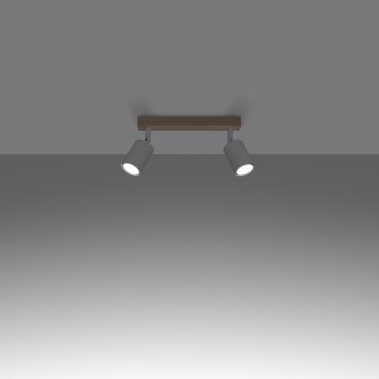 Spotlight VERDO 2xGU10/10W/230V white/beech