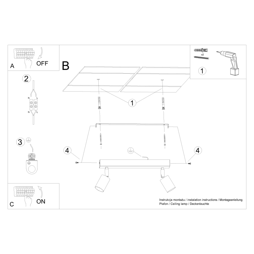Spotlight VERDO 2xGU10/10W/230V white/beech
