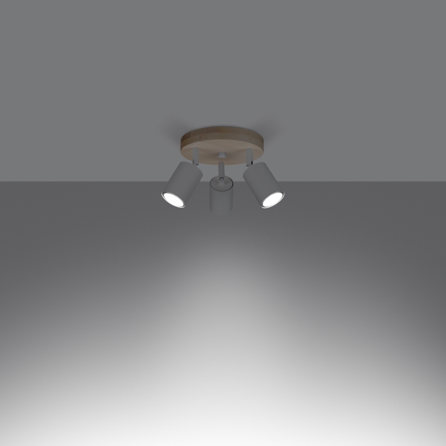 Spotlight VERDO 3xGU10/10W/230V white/beech