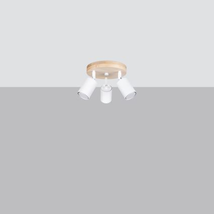 Spotlight VERDO 3xGU10/10W/230V white/beech